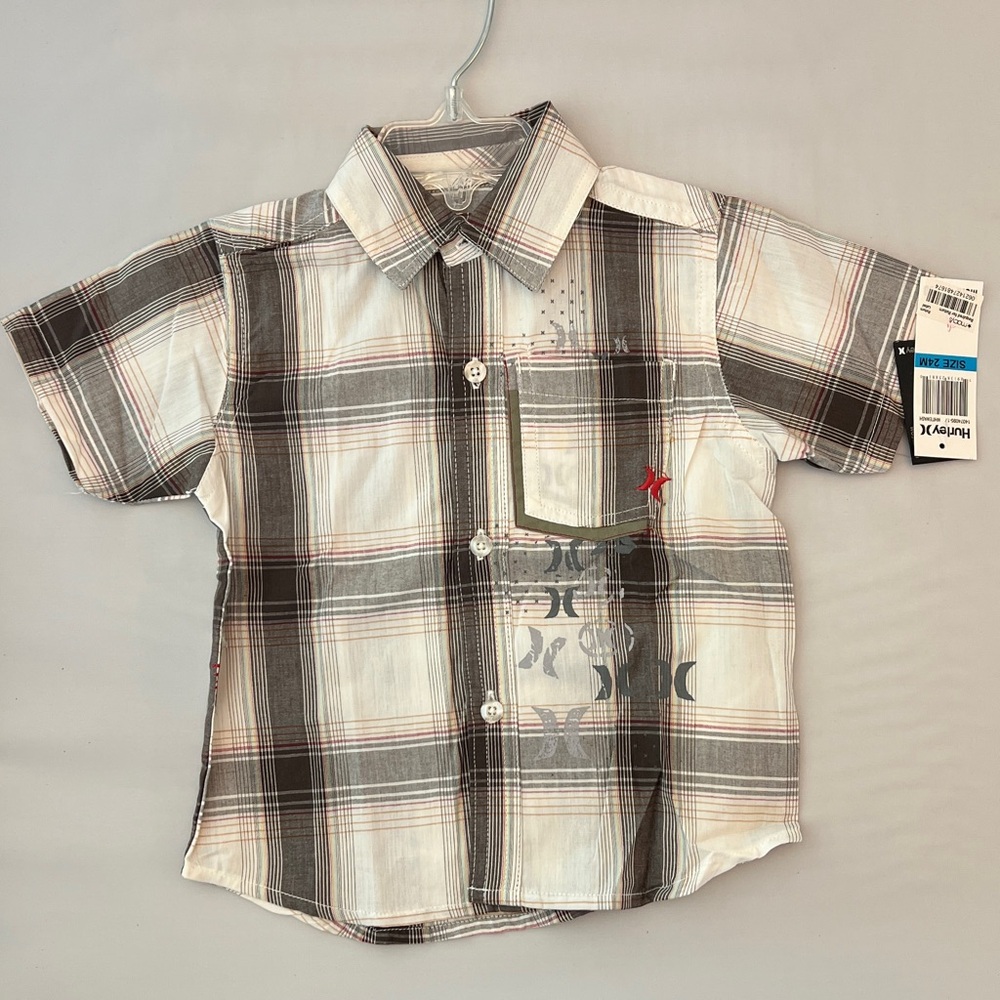 Hurley Kids Brown Plaid Button Down Shirt